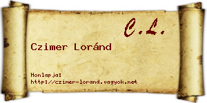 Czimer Loránd névjegykártya